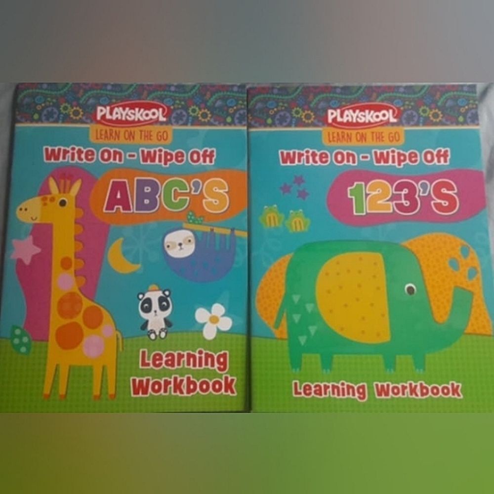 Set of 2 Playskool Write On Wipe Off Learning Workbooks